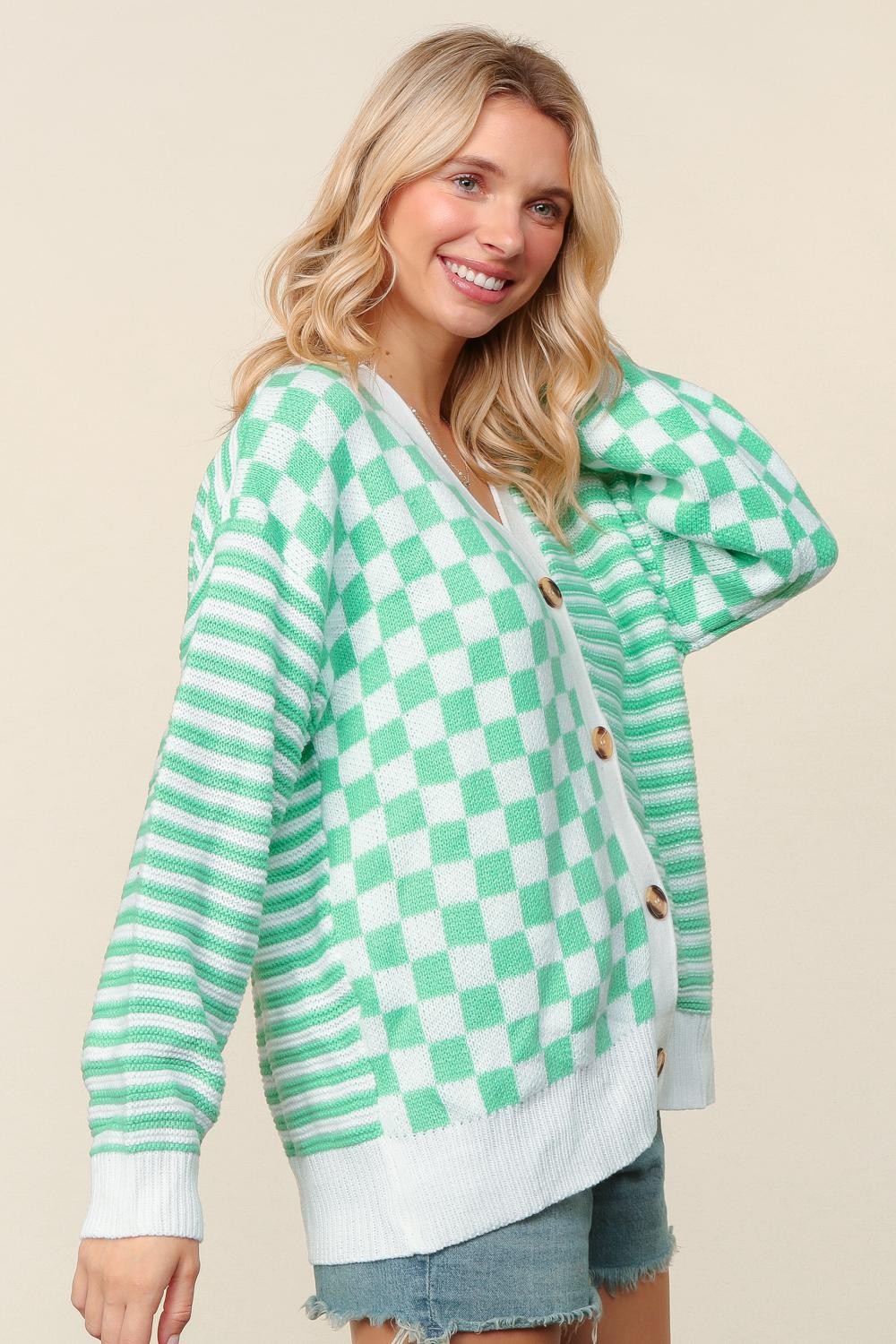 Green Mixed Cardi