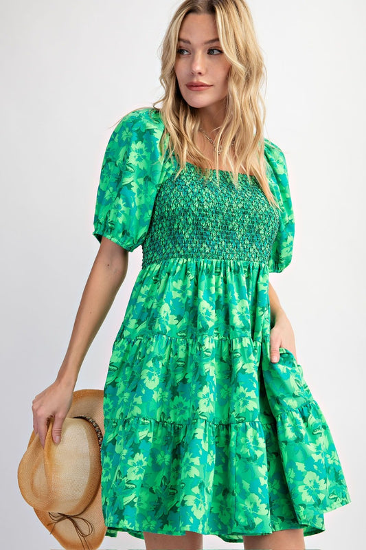 Green Floral Dress