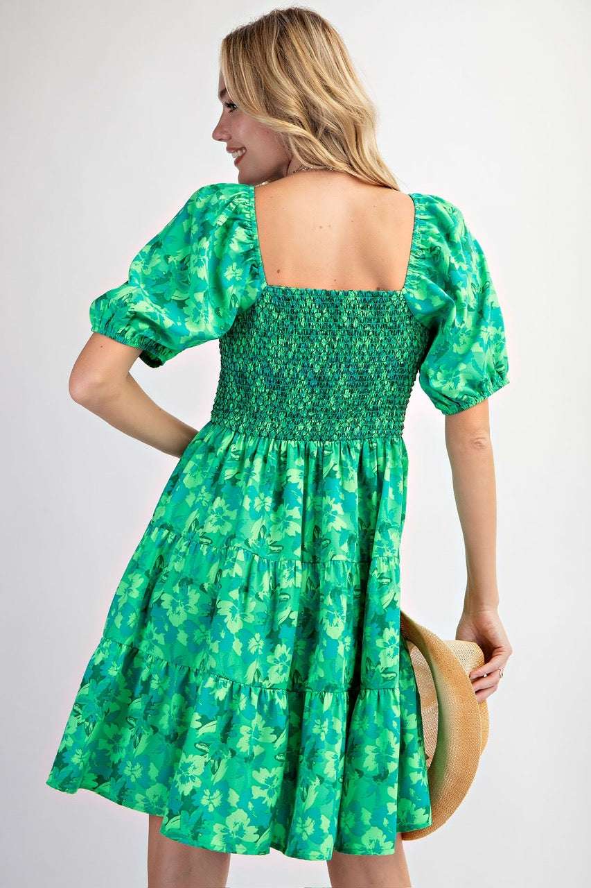 Green Floral Dress