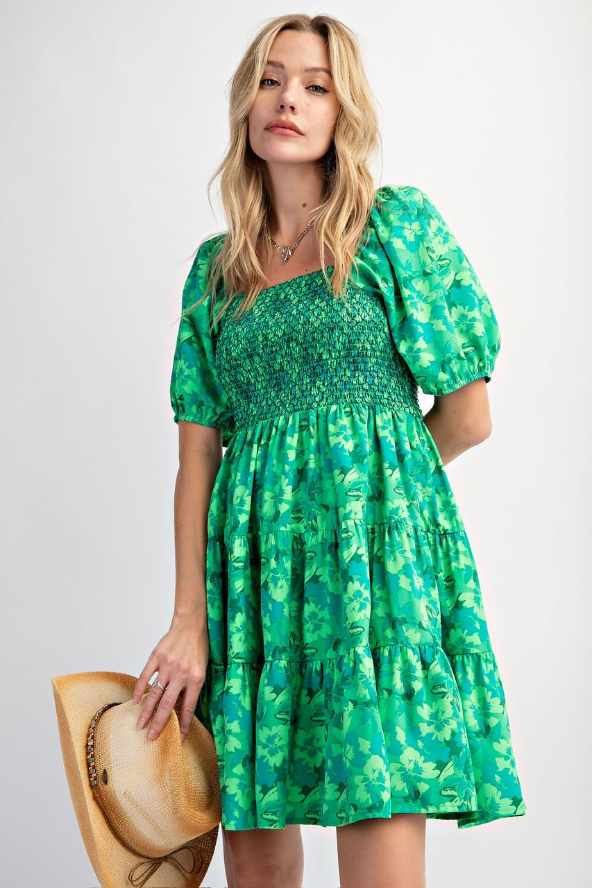 Green Floral Dress