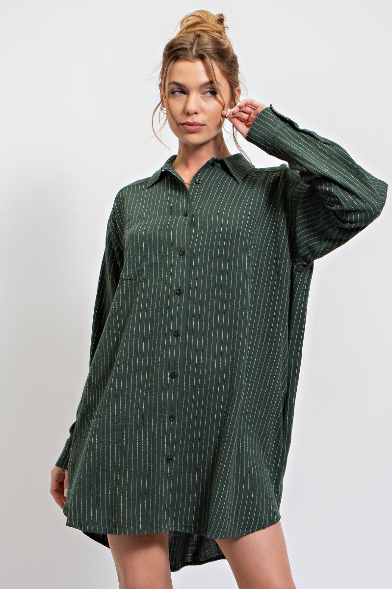 Pin Striped Shirt Dress