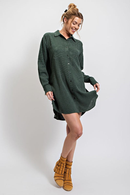 Pin Striped Shirt Dress