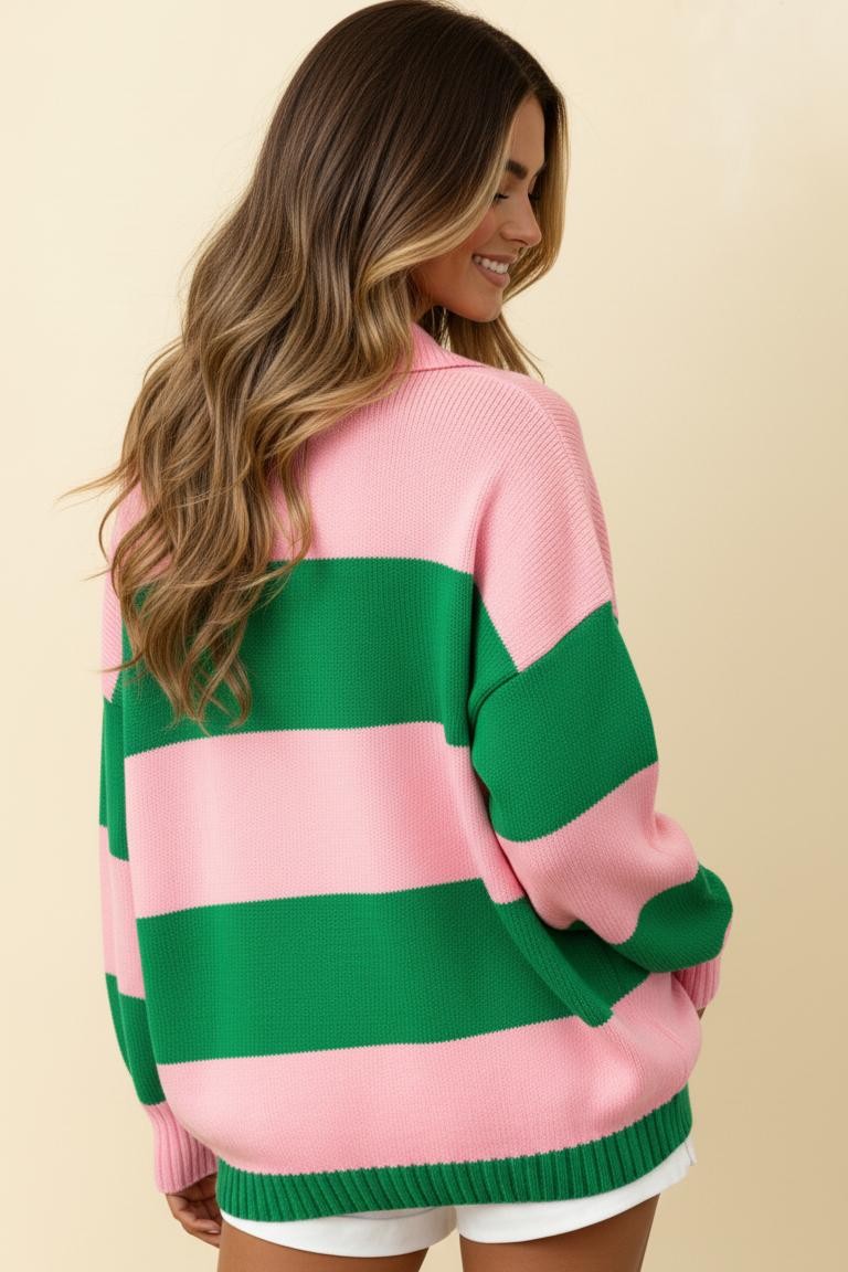 Striped Collared Sweater