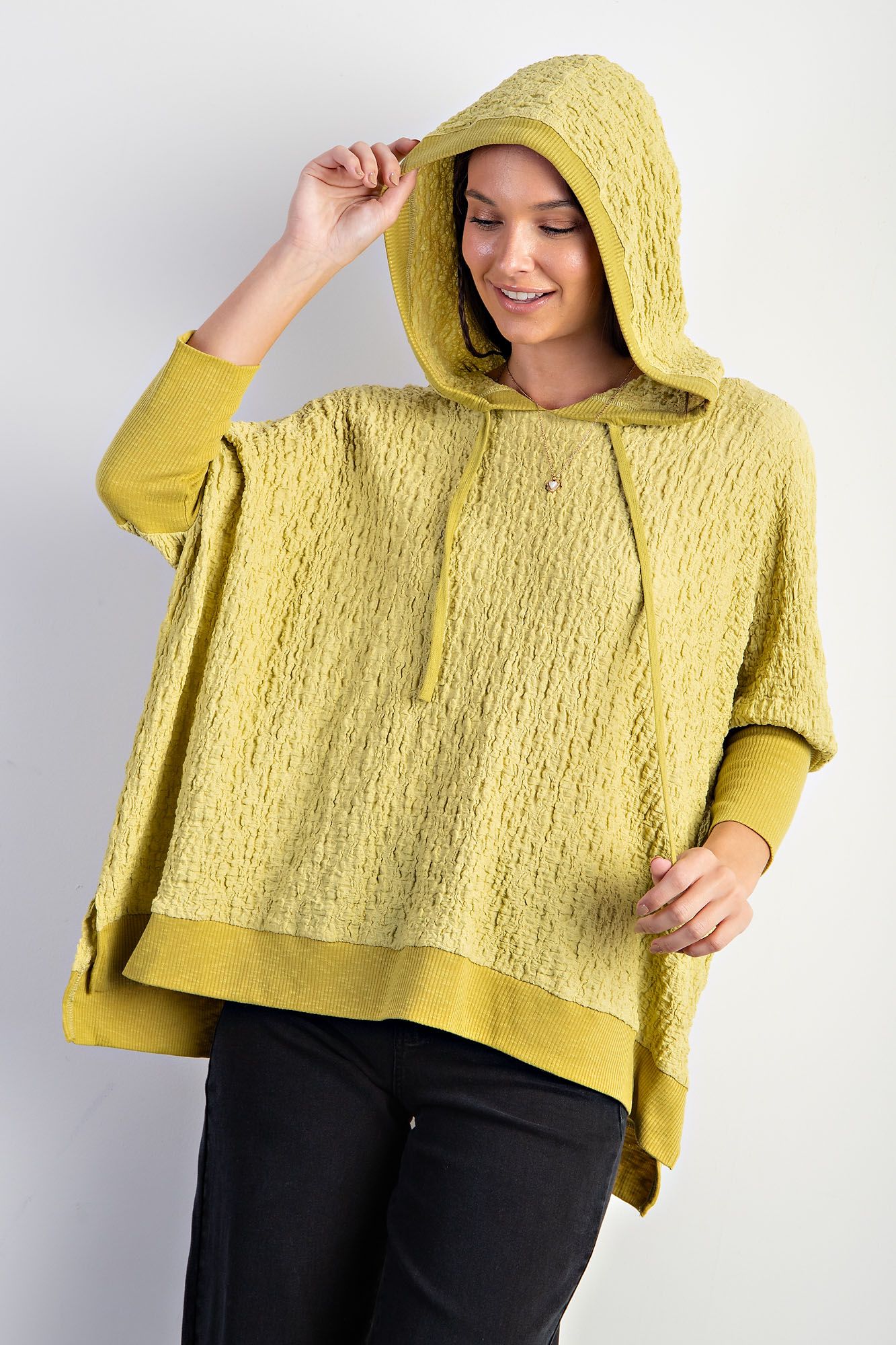 Green Tea Textured Hoodie