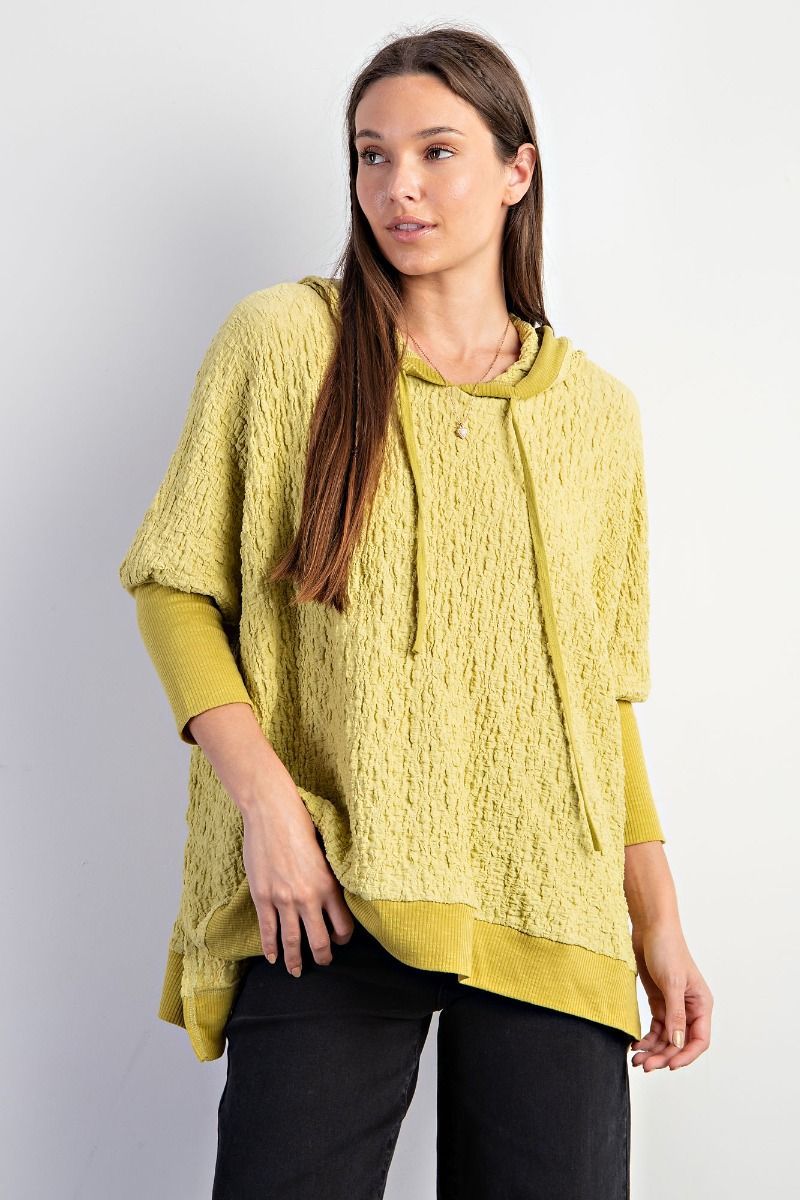 Green Tea Textured Hoodie