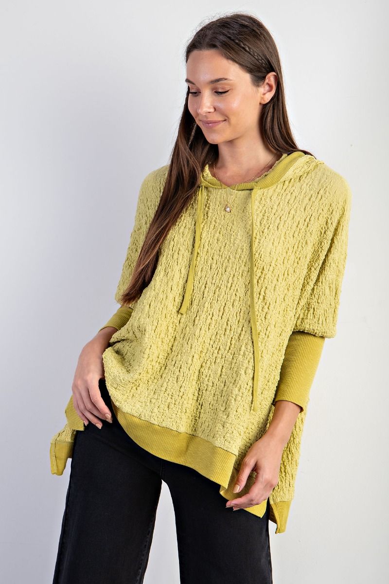 Green Tea Textured Hoodie
