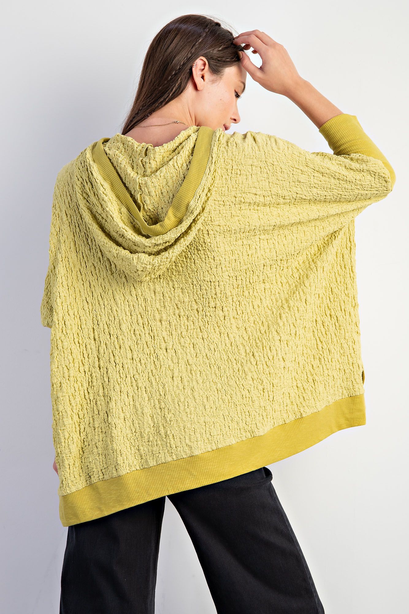 Green Tea Textured Hoodie