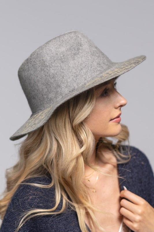 Grey Wool Panama Hat