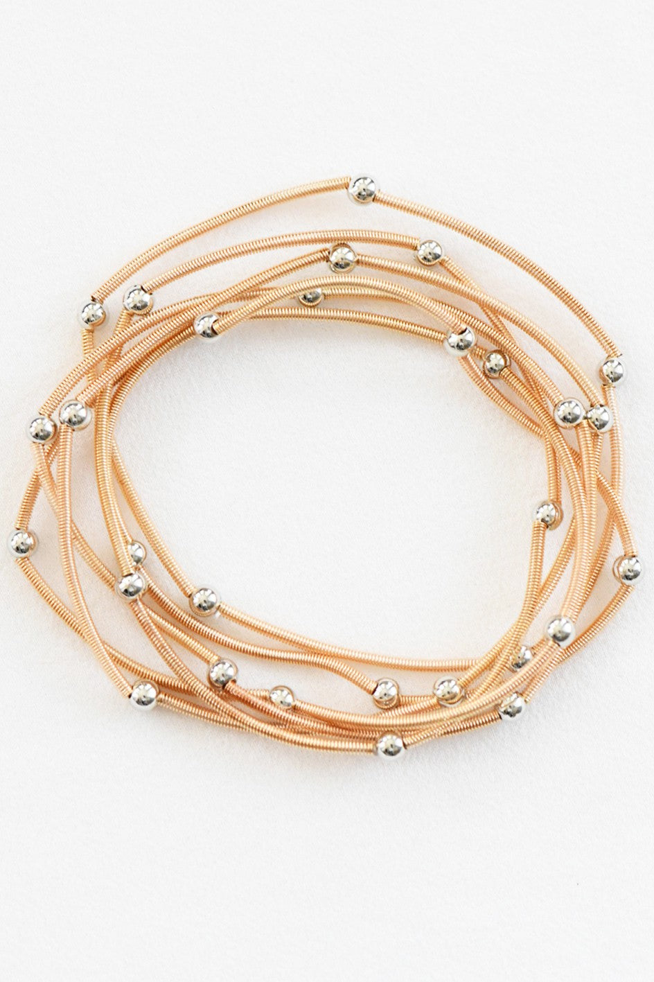 Guitar String Bracelet with round Beads