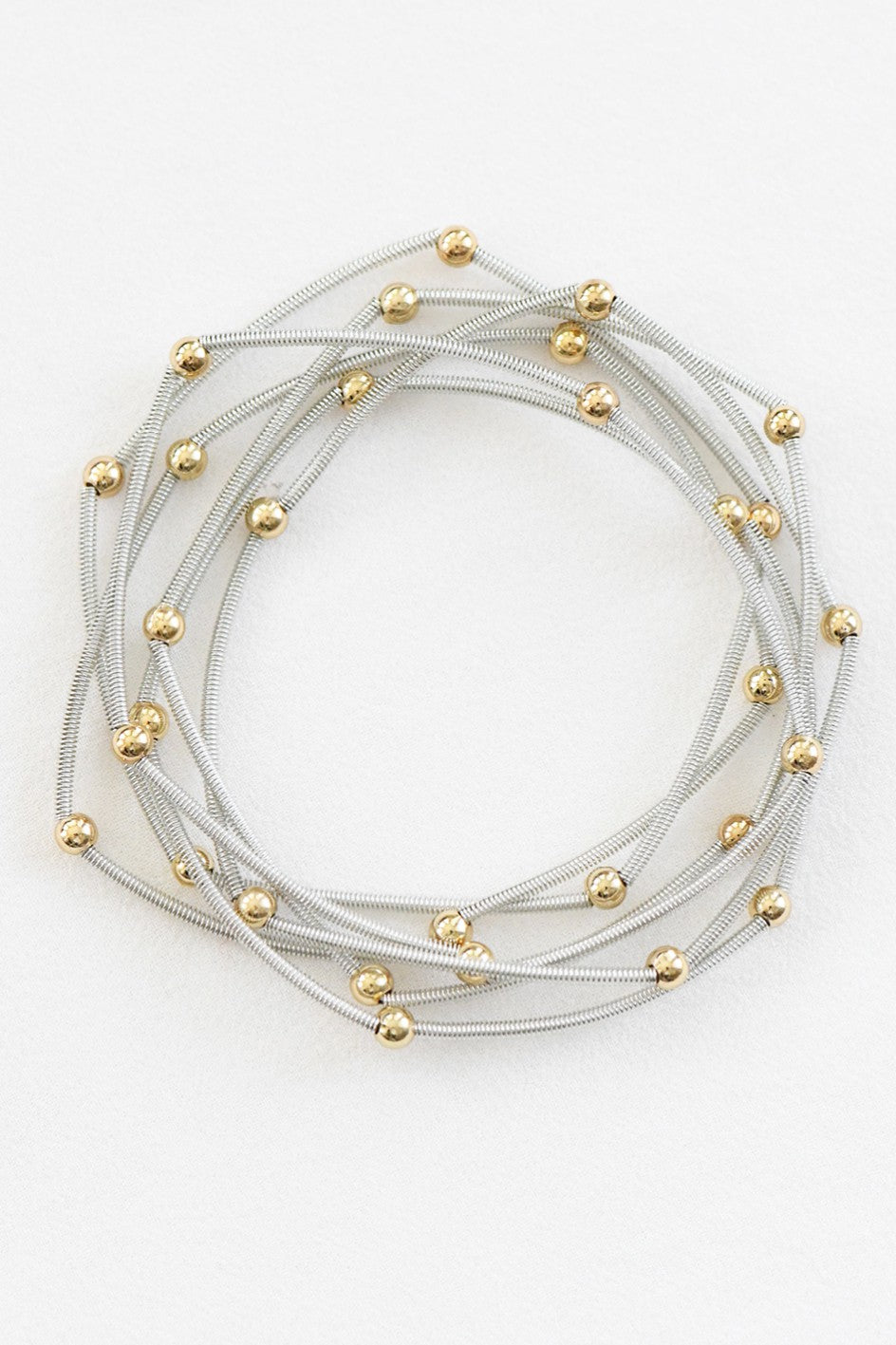 Guitar String Bracelet with round Beads