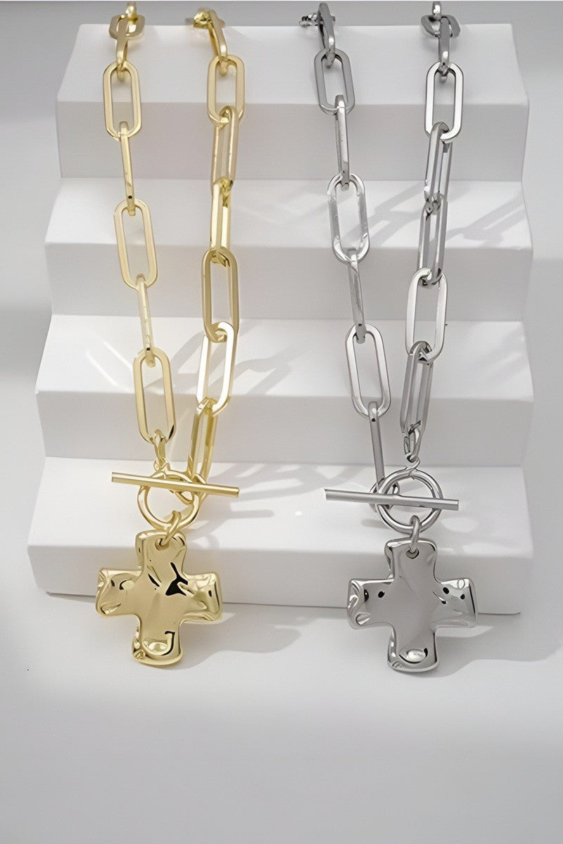 Abstract Cross Necklace