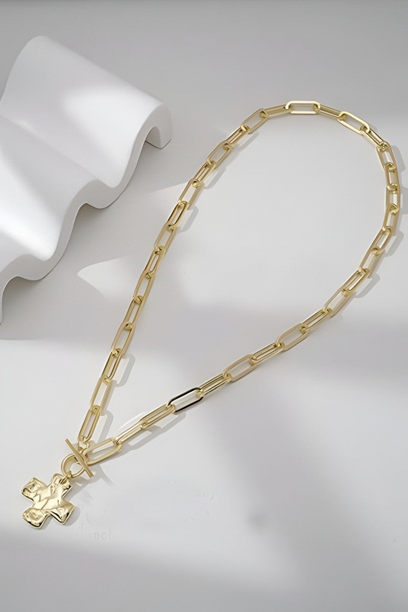 Abstract Cross Necklace