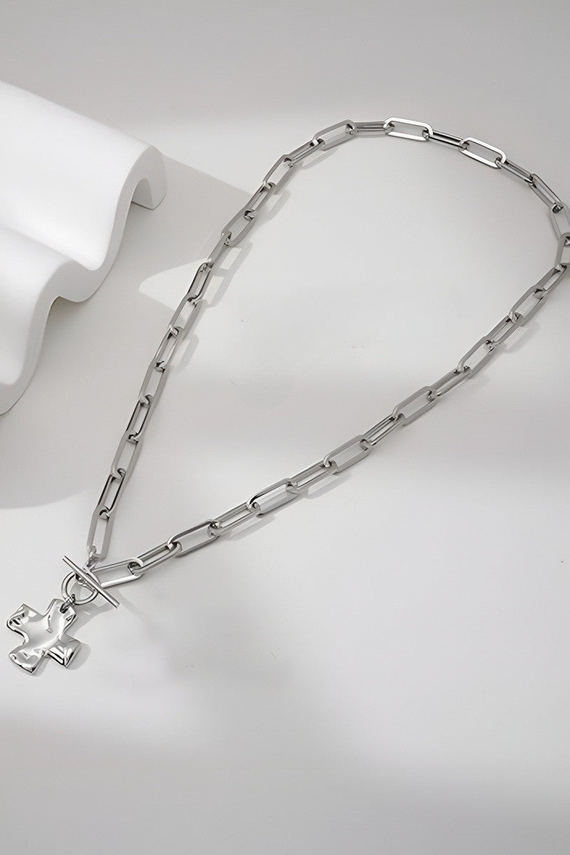 Abstract Cross Necklace