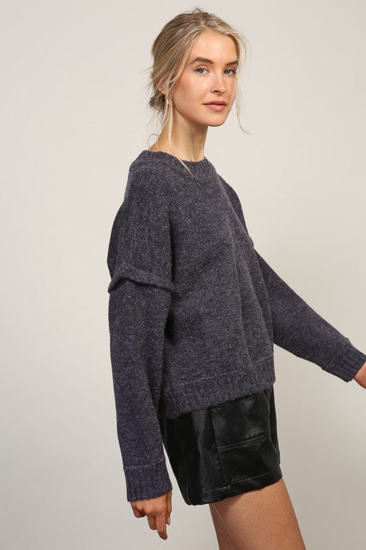Heathered Navy Sweater