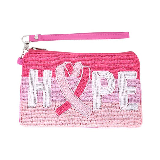 Hand-beaded Hope Wristlet