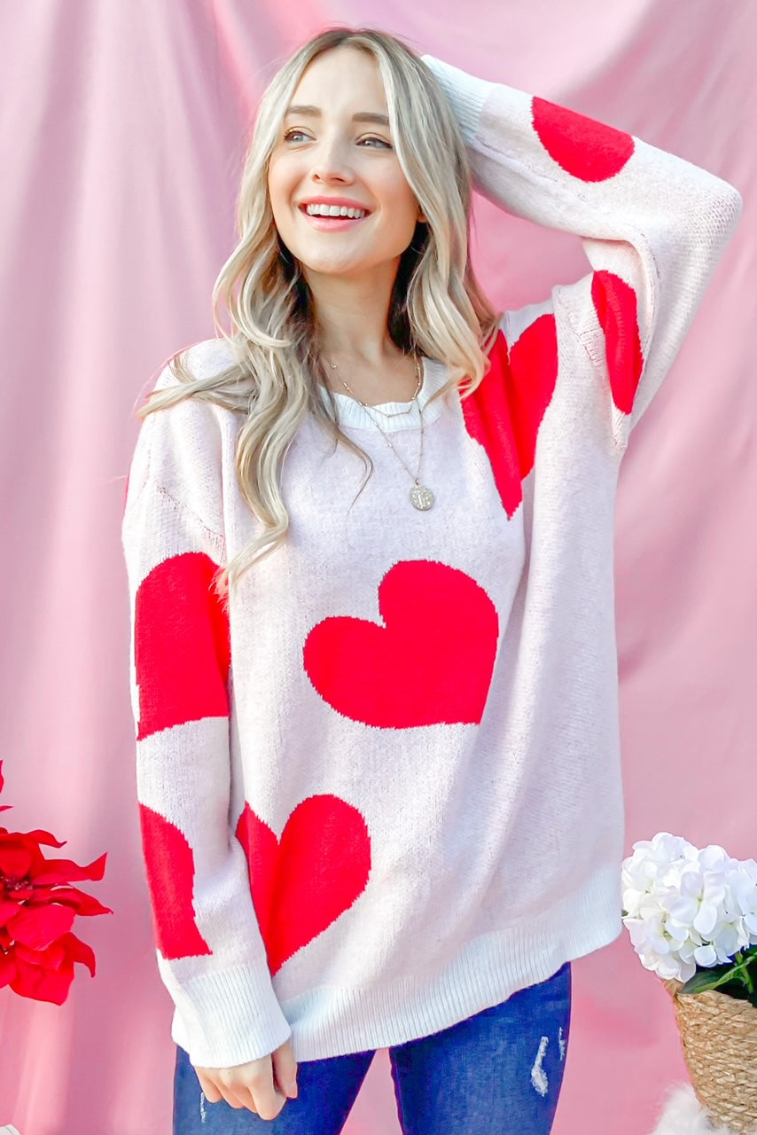 Ivory Heart Sweater