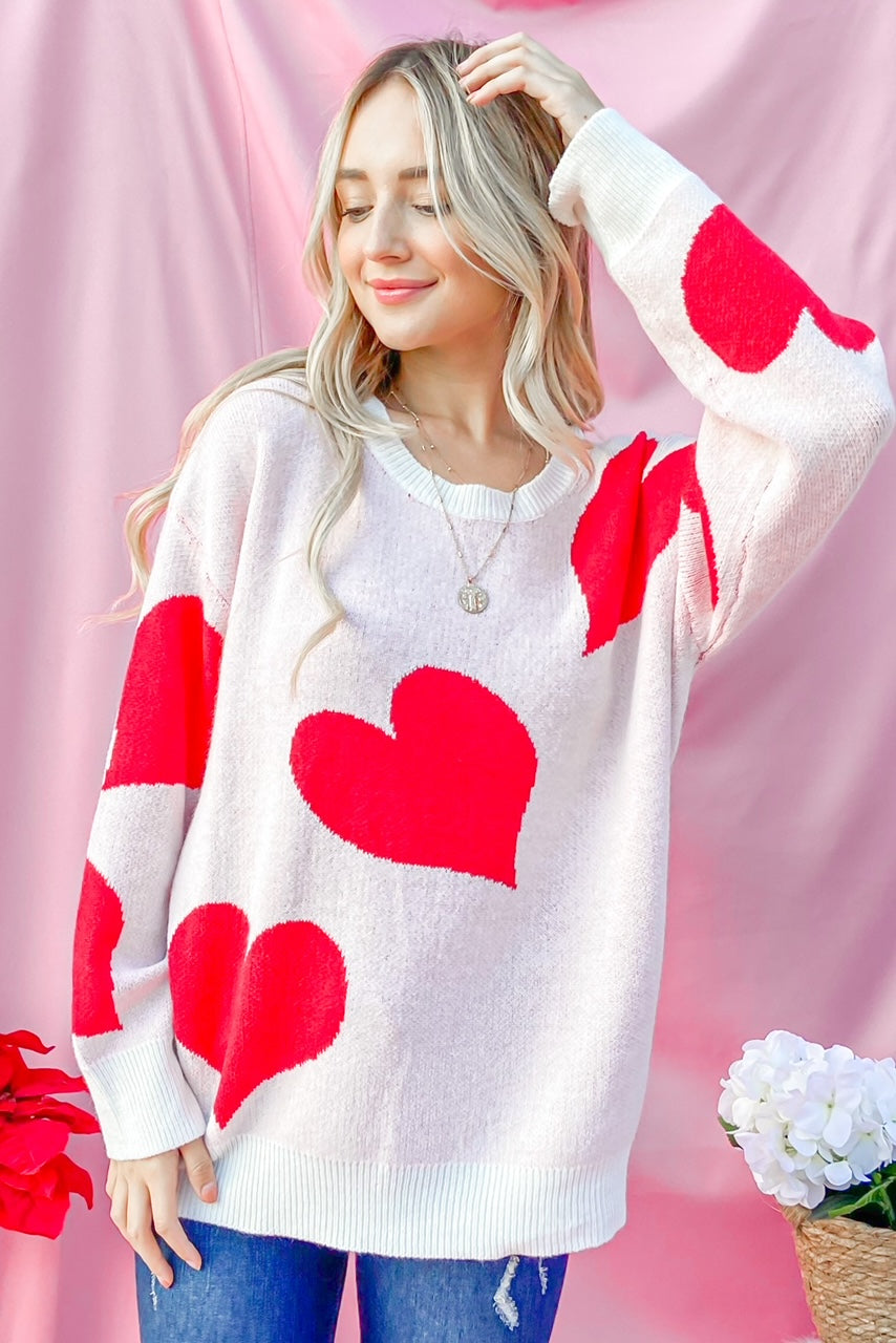 Ivory Heart Sweater