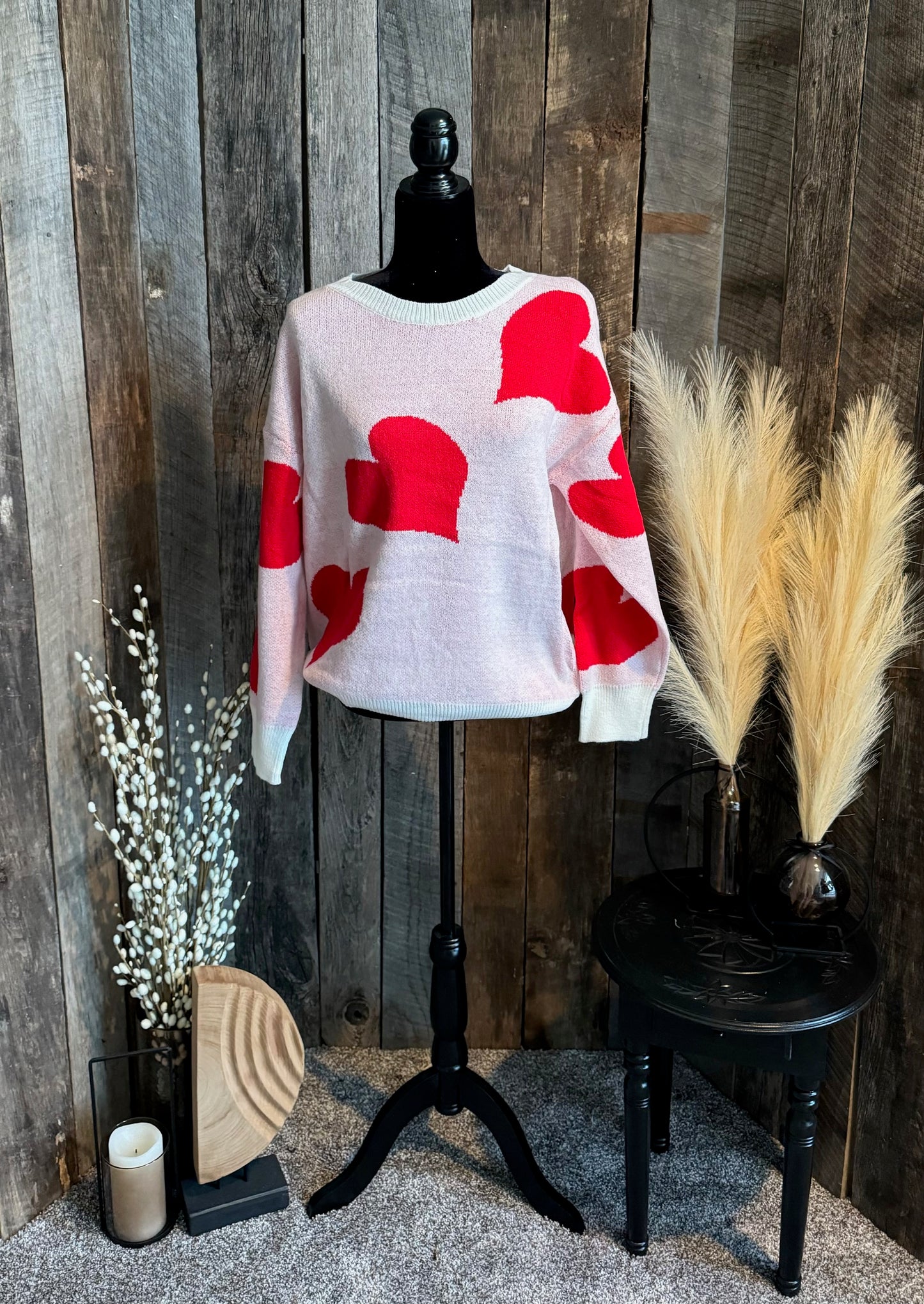 Ivory Heart Sweater