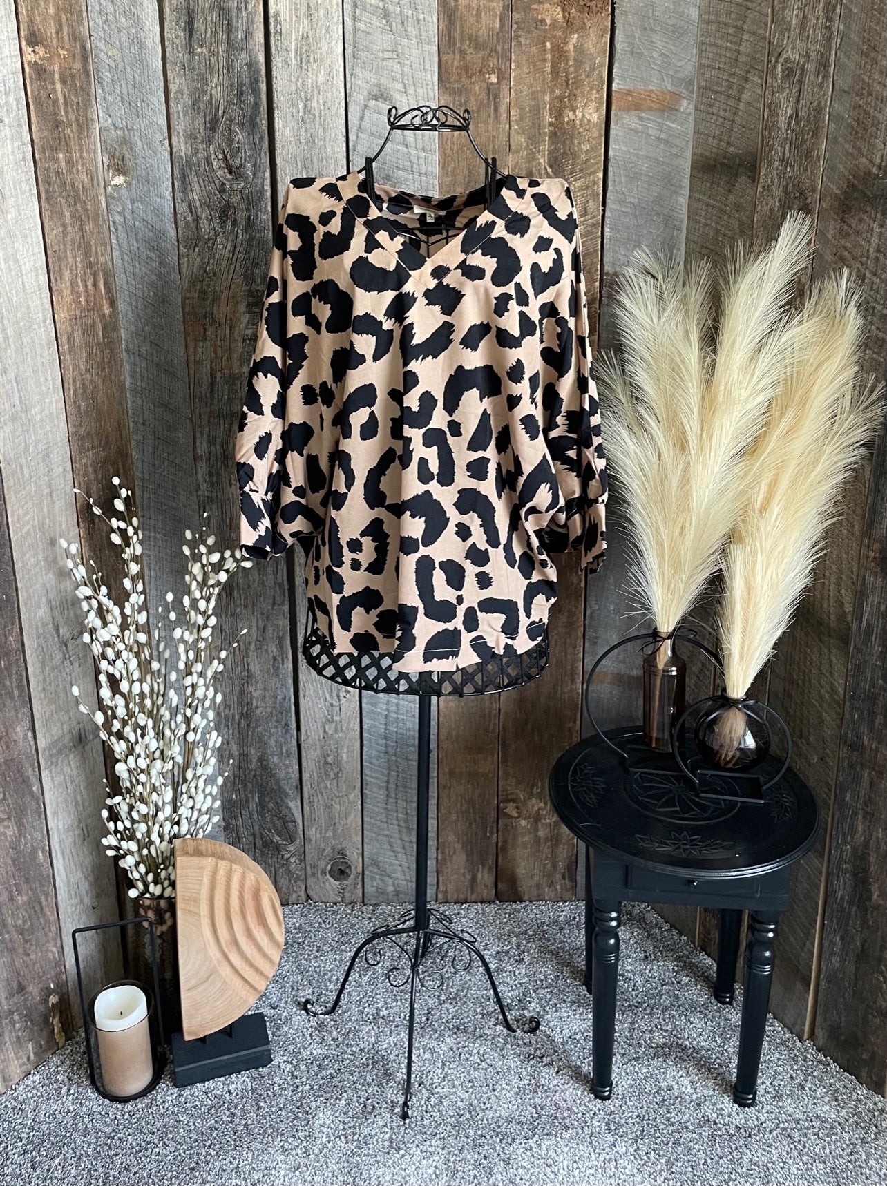 Leopard print batwing top online