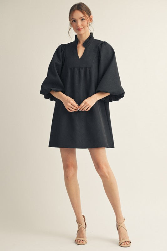 Textured Babydoll Dress