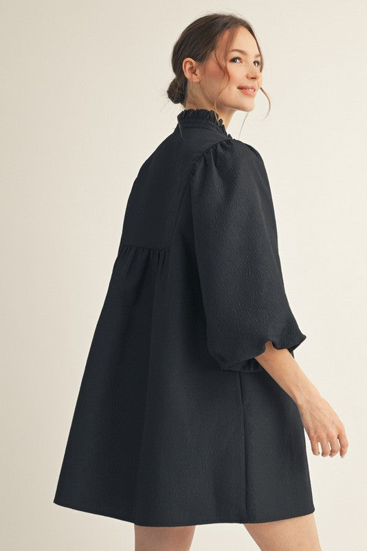 Textured Babydoll Dress