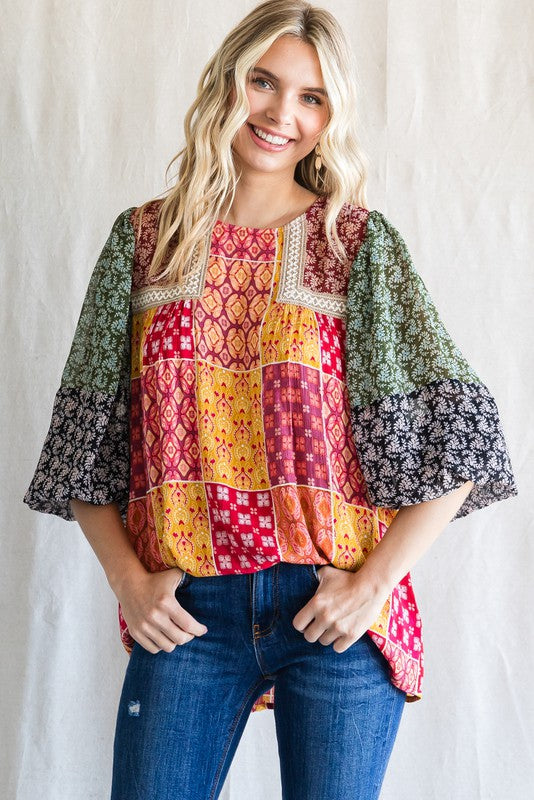 Patchwork Boho Top