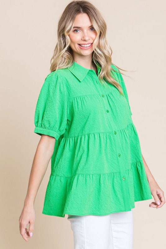 Kelly Green Baby Doll Top