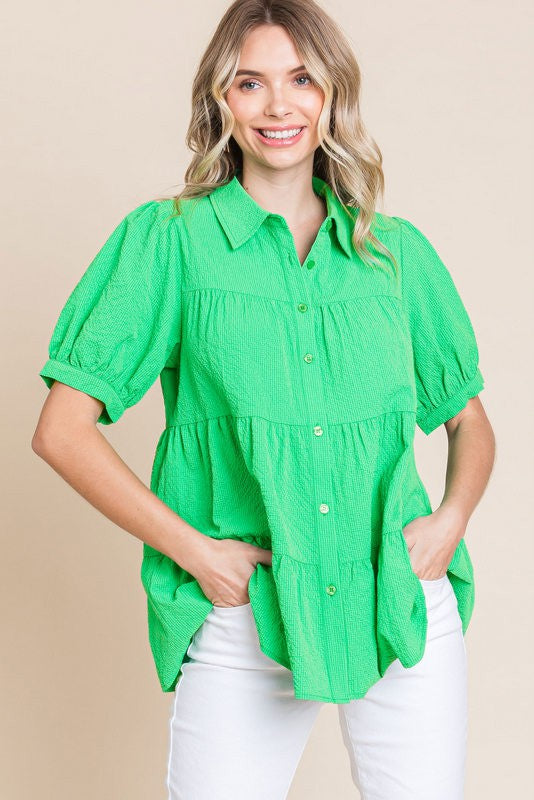 Kelly Green Baby Doll Top