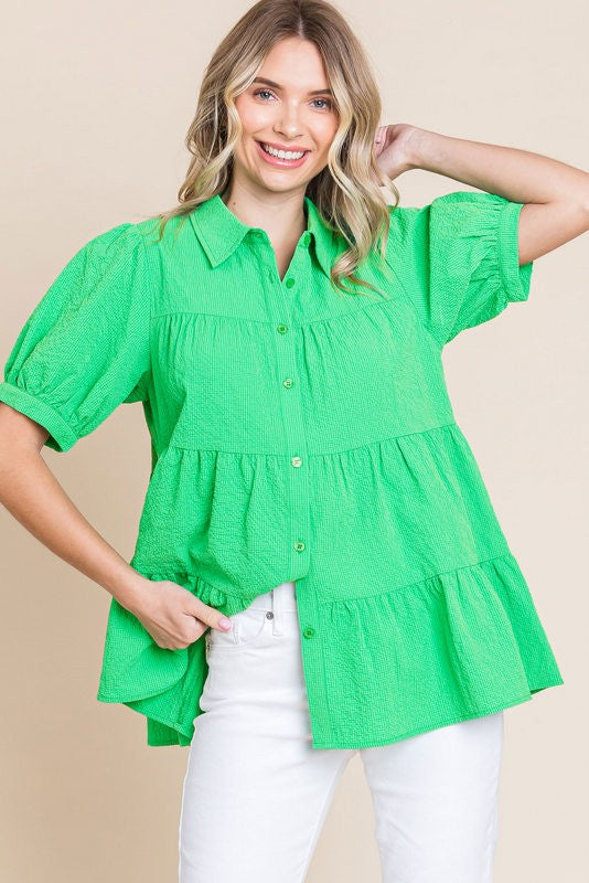 Kelly Green Baby Doll Top