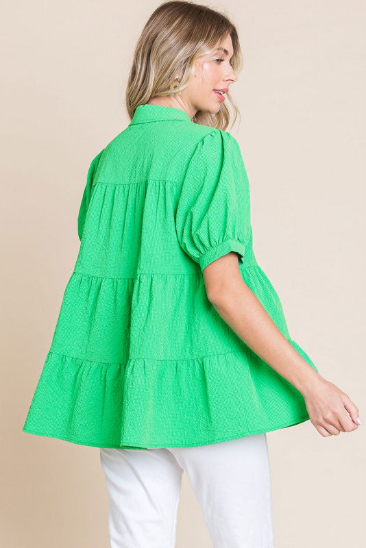 Kelly Green Baby Doll Top