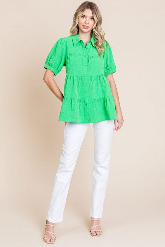 Kelly Green Baby Doll Top