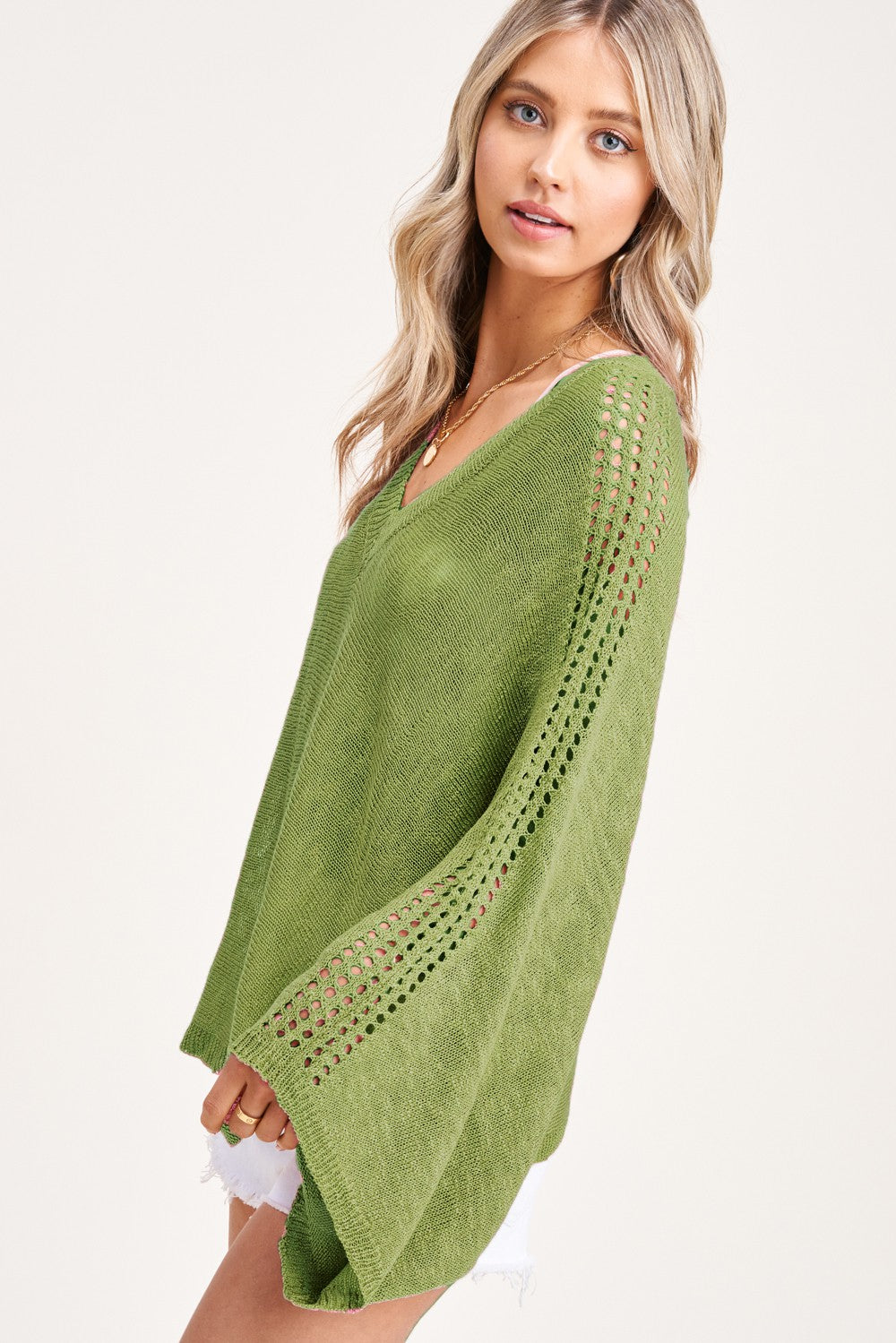 Matcha Bell Sleeve Sweater