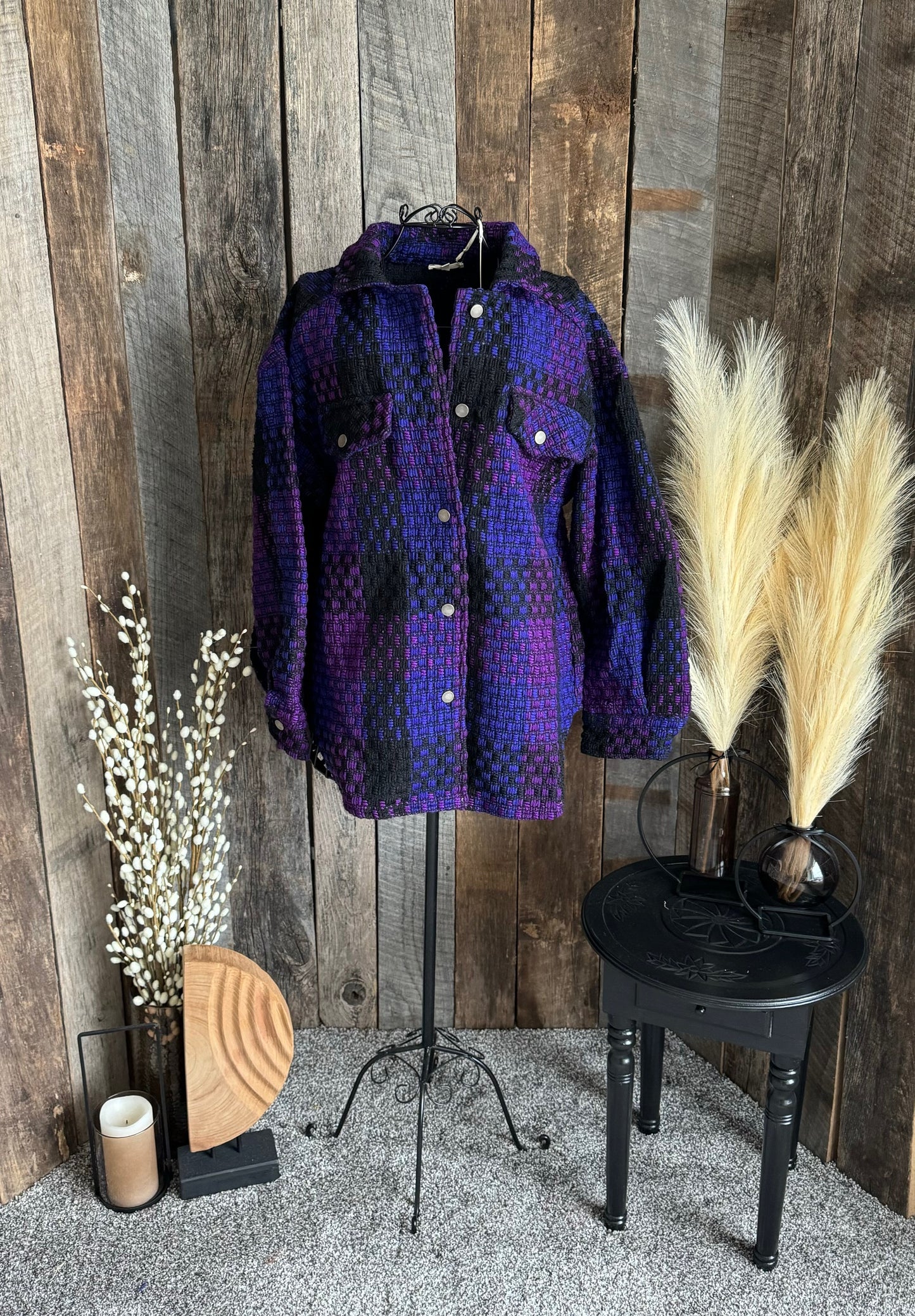 Purple Tweed Shacket