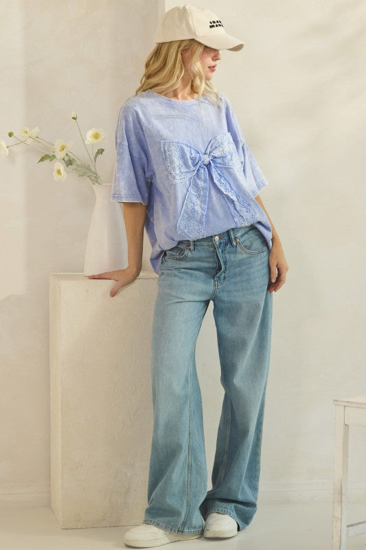 Eyelet Bow Top