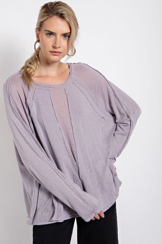 Lavendar Gray Linen Tunic