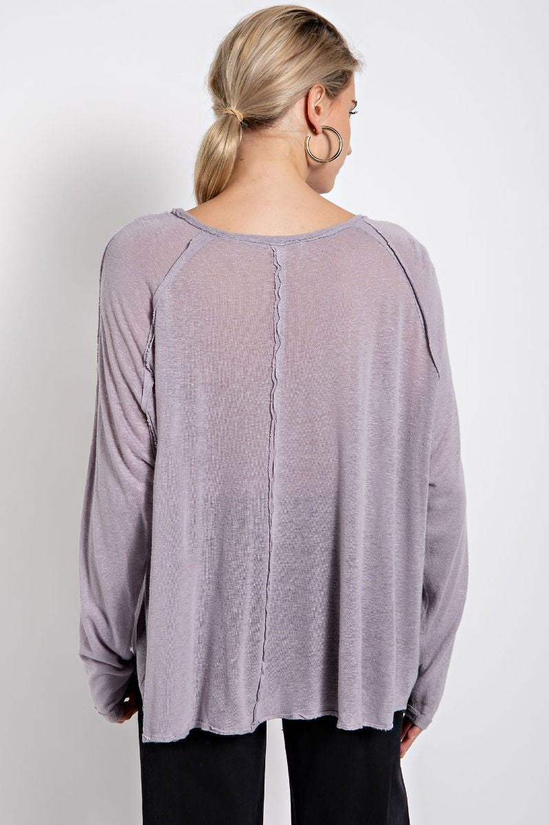 Lavendar Gray Linen Tunic