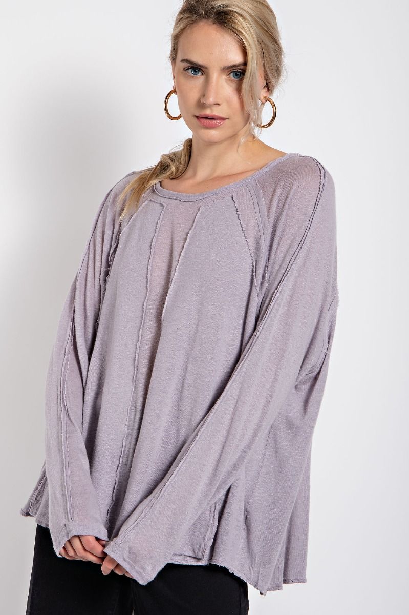 Lavendar Gray Linen Tunic