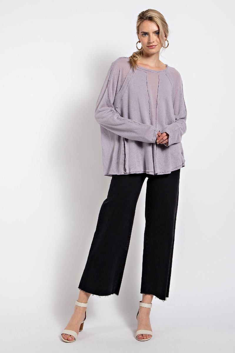 Lavendar Gray Linen Tunic