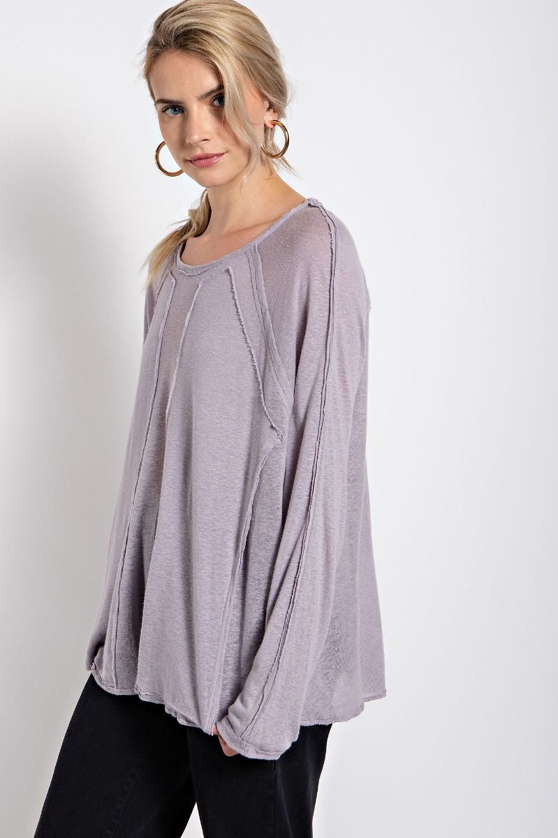 Lavendar Gray Linen Tunic