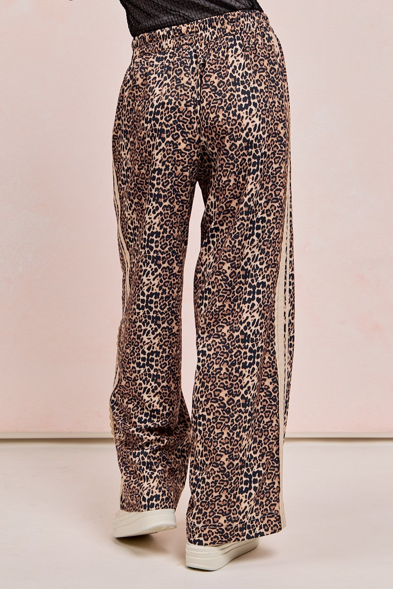 Leopard Track Pants w/Lace