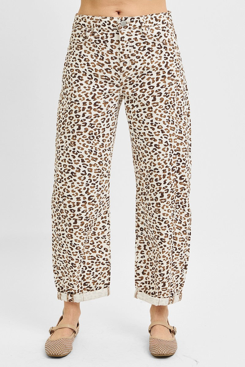 Winona Leopard Barrel Jeans