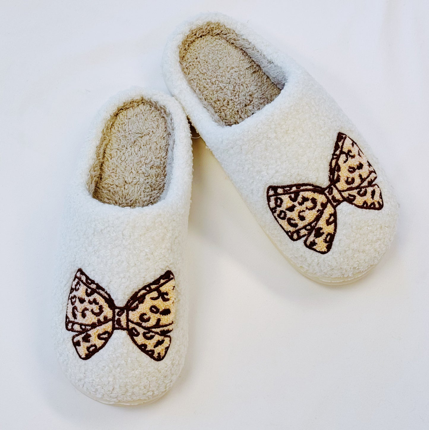 Leopard Bow Slippers