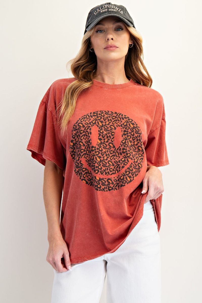 Leopard Smiley Tee