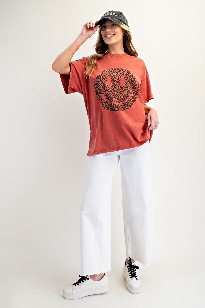 Leopard Smiley Tee