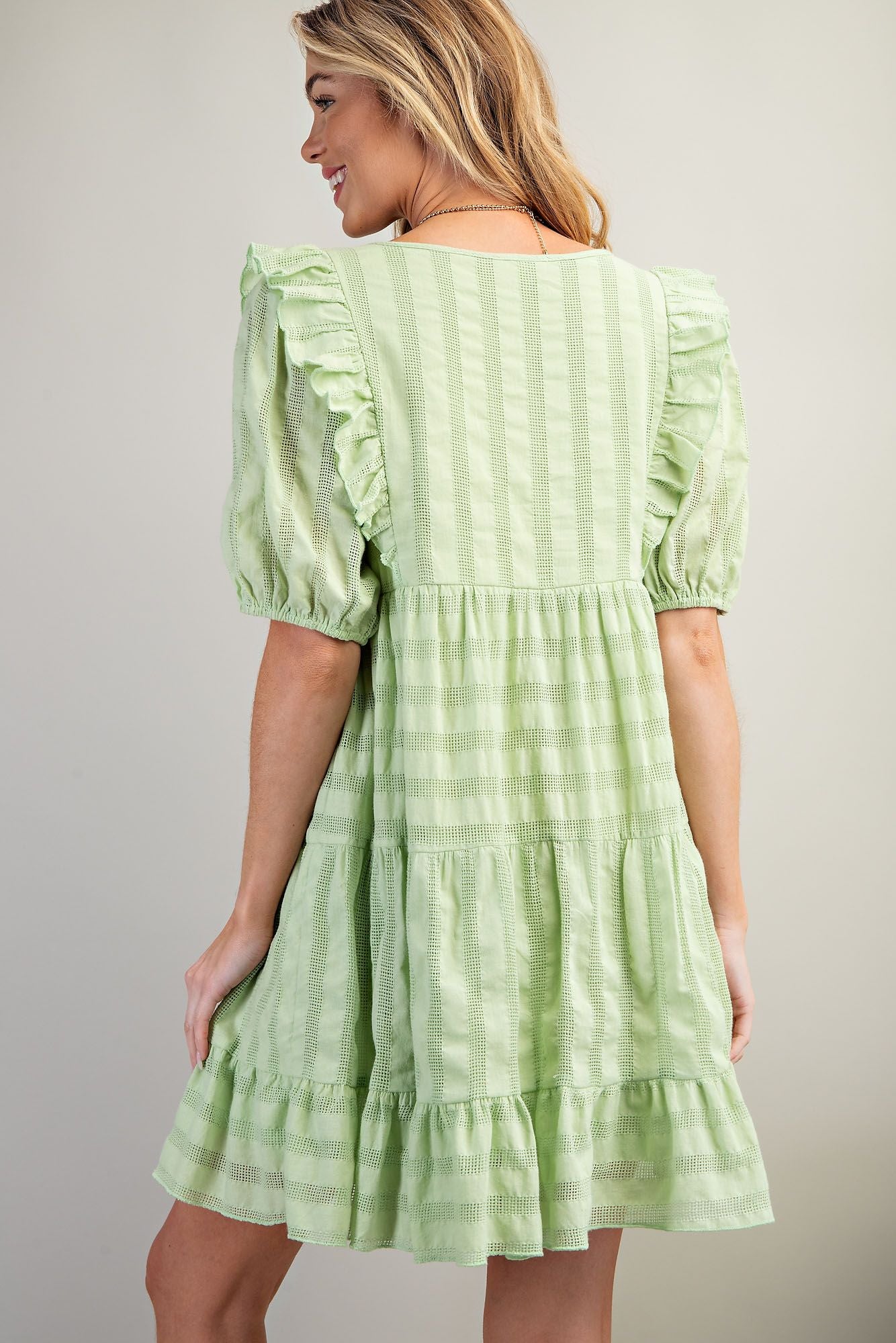 Light Lime Tiered Dress