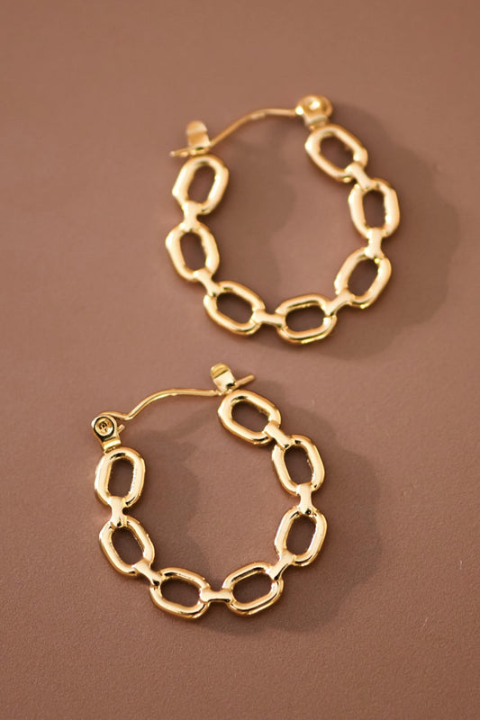 Gold Link Hoops