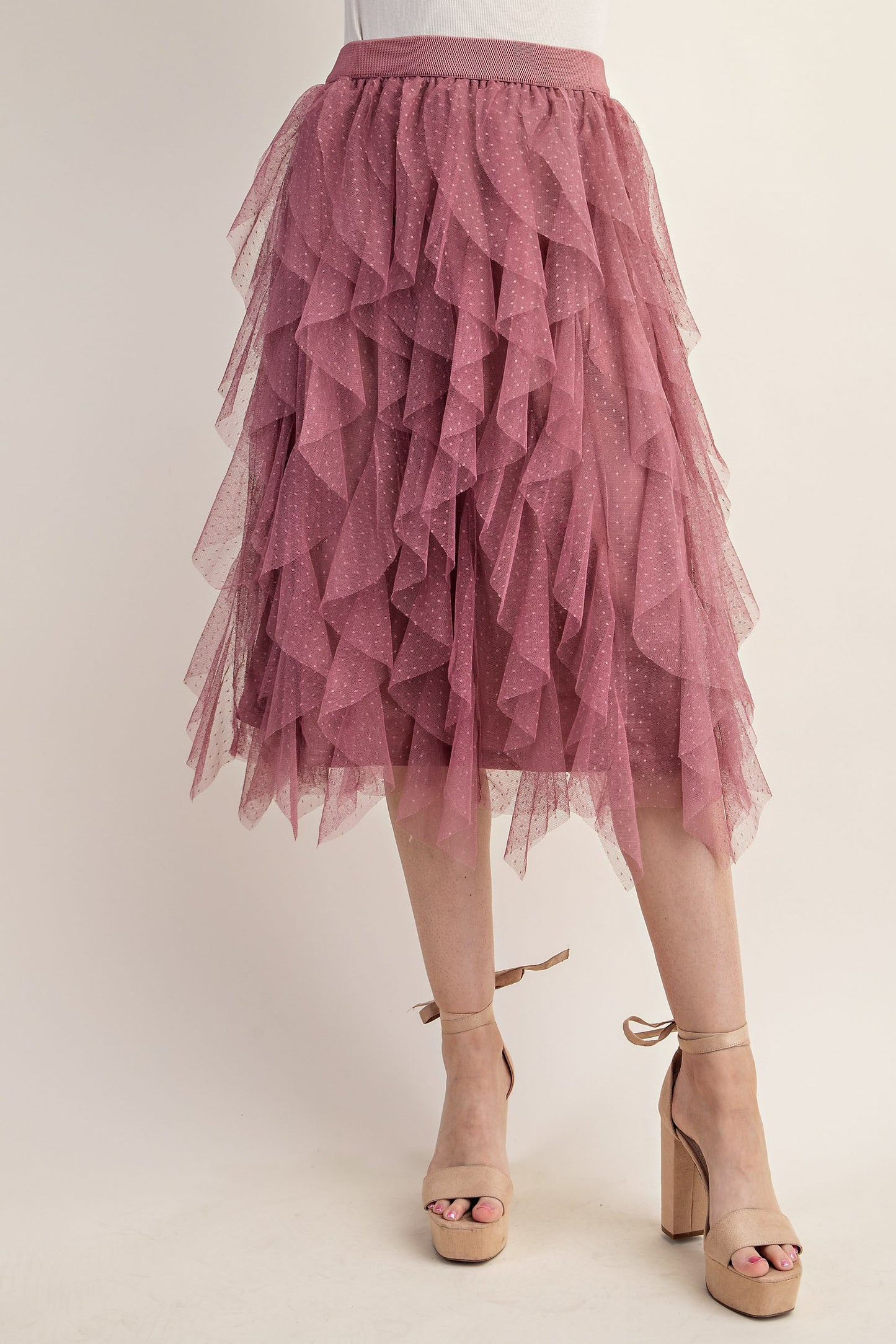 Flirty Swiss Dot Midi Skirt