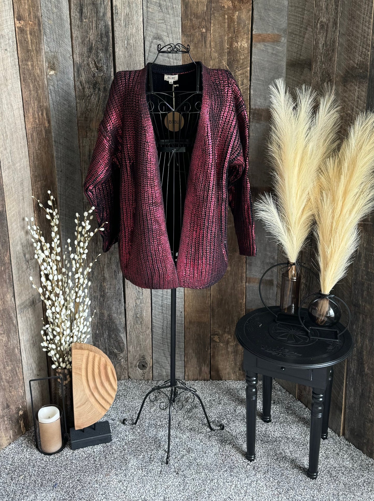 Metallic Red Cardi