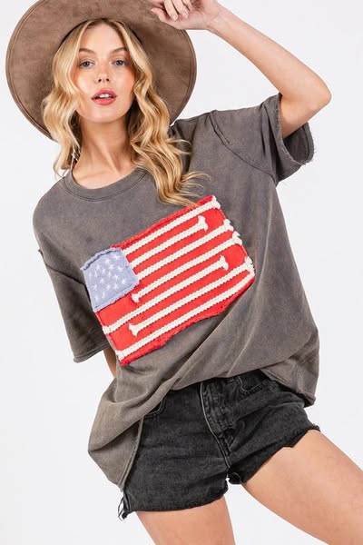 Mineral Wash Flag Top