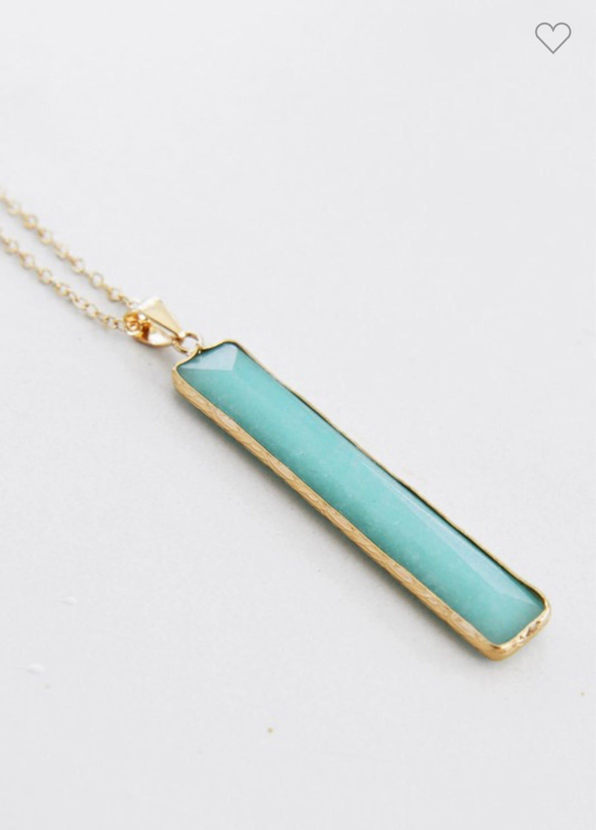 Vertical Stone Bar Pendant Necklace